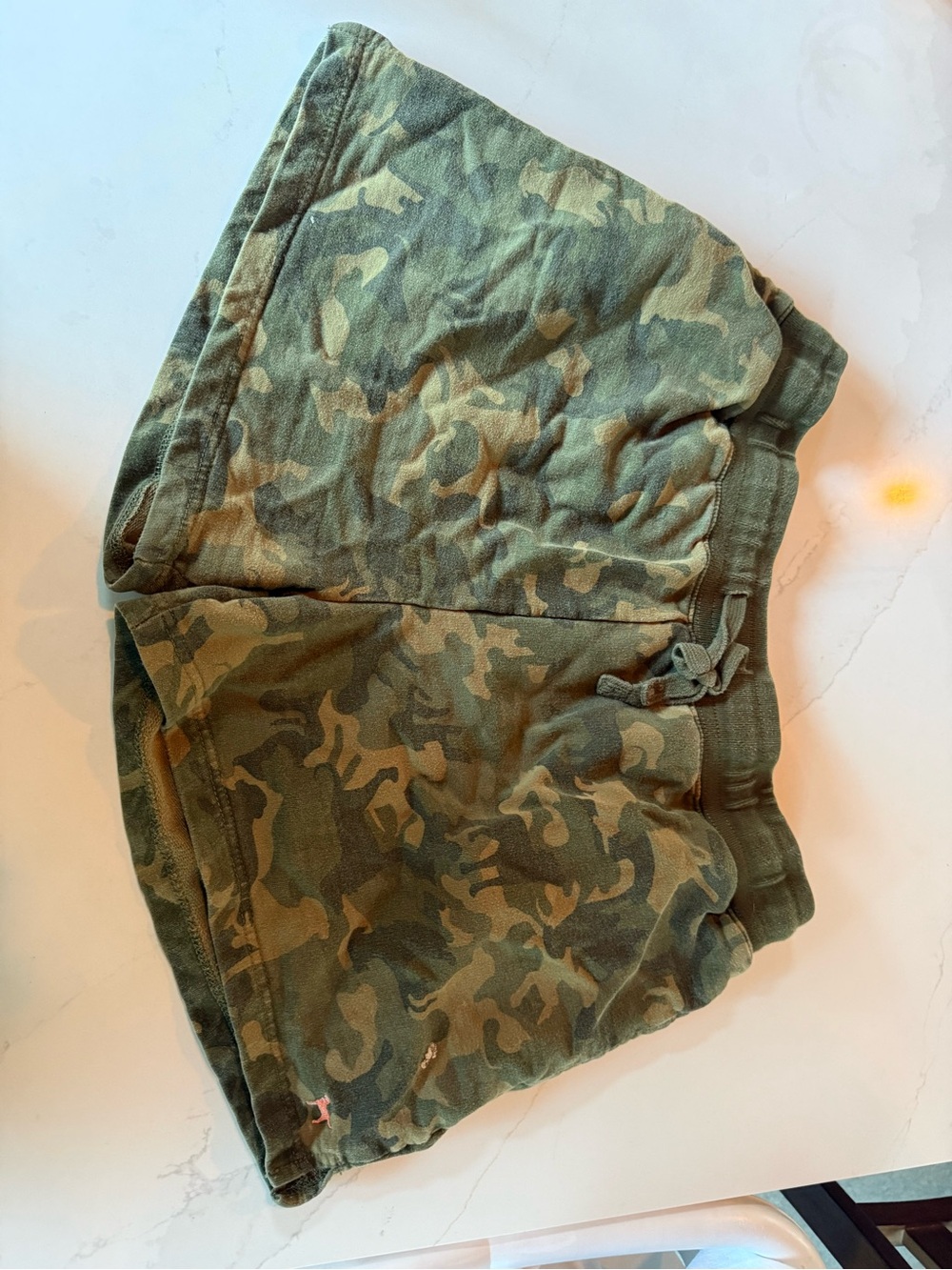 The Black Dog Women's (Large) Camo Athletic Shorts - Green Tan